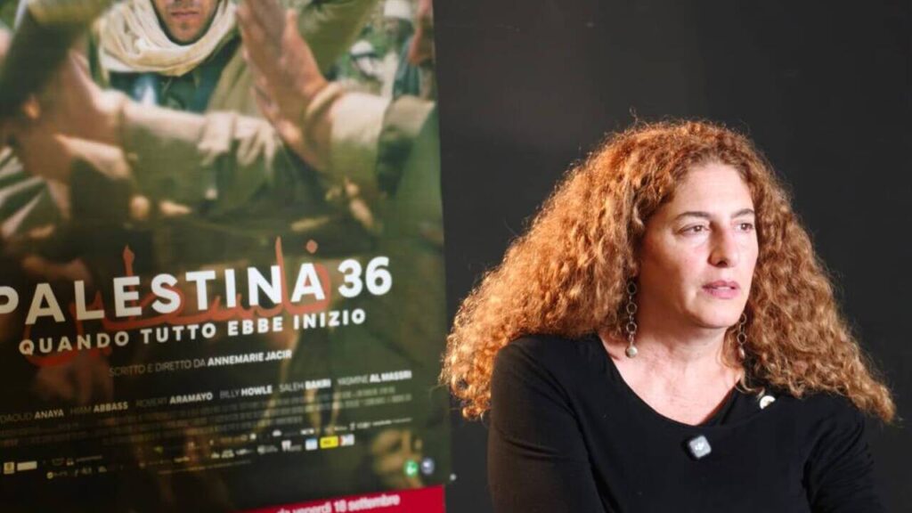 La regista di Palestina 36, Anne Marie Jasir, durante la nostra intervista.