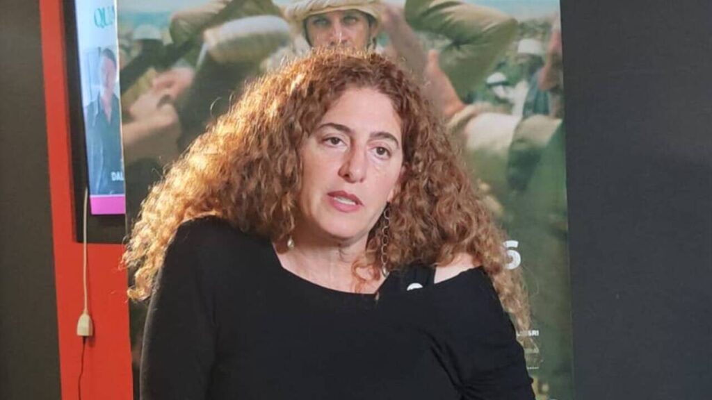 La regista di Palestina 36, Anne Marie Jasir, durante la nostra intervista.